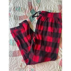 Sonoma Goods For Life Red Black Buffalo Plaid Ribbed Pajama Pants Womens Large